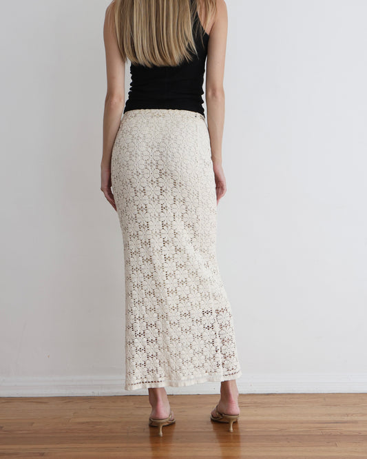 Jil Sander Cream Crochet Skirt XS