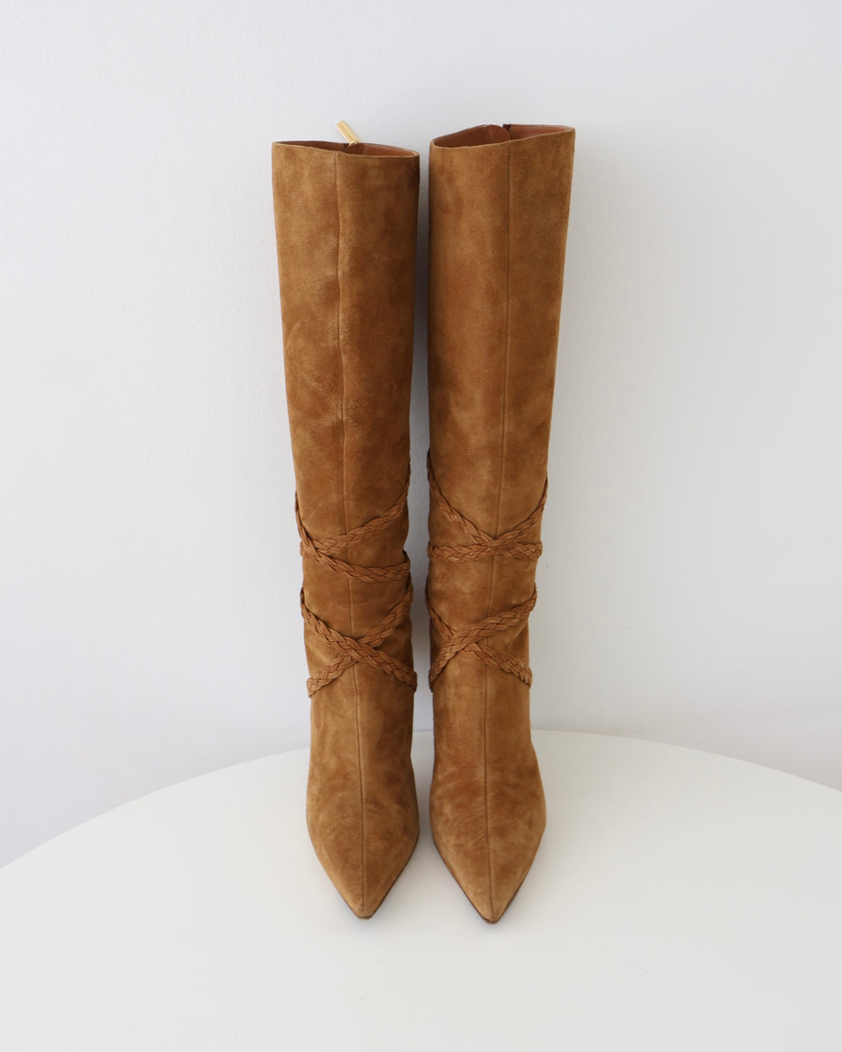 Jimmy Choo Brown Suede Braided Boots 40