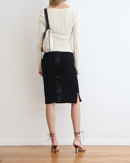 Giorgio Armani Black Midi Skirt 38