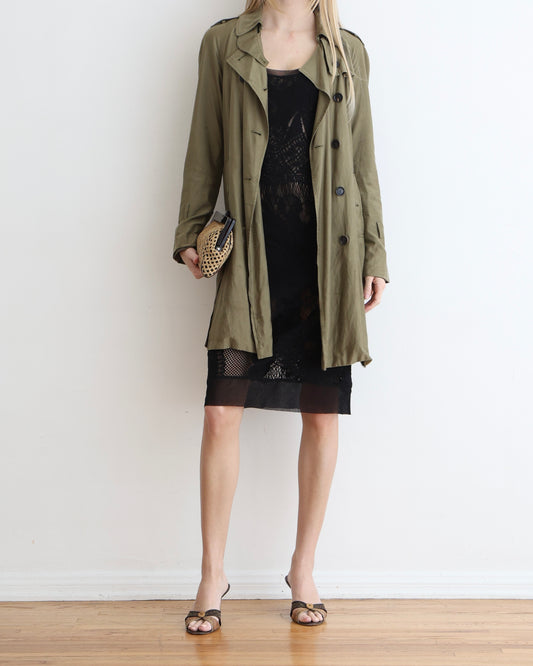 Gucci Green Trench Coat XS