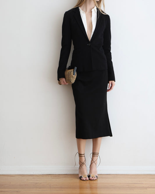 Jil Sander Black Skirt Suit S