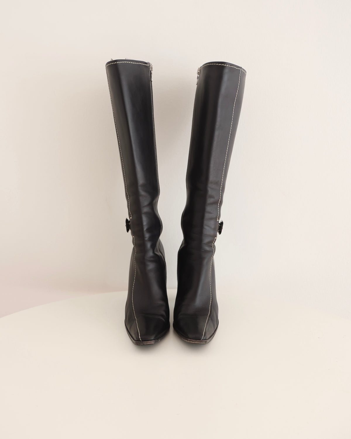 Prada Black Buckle Boots