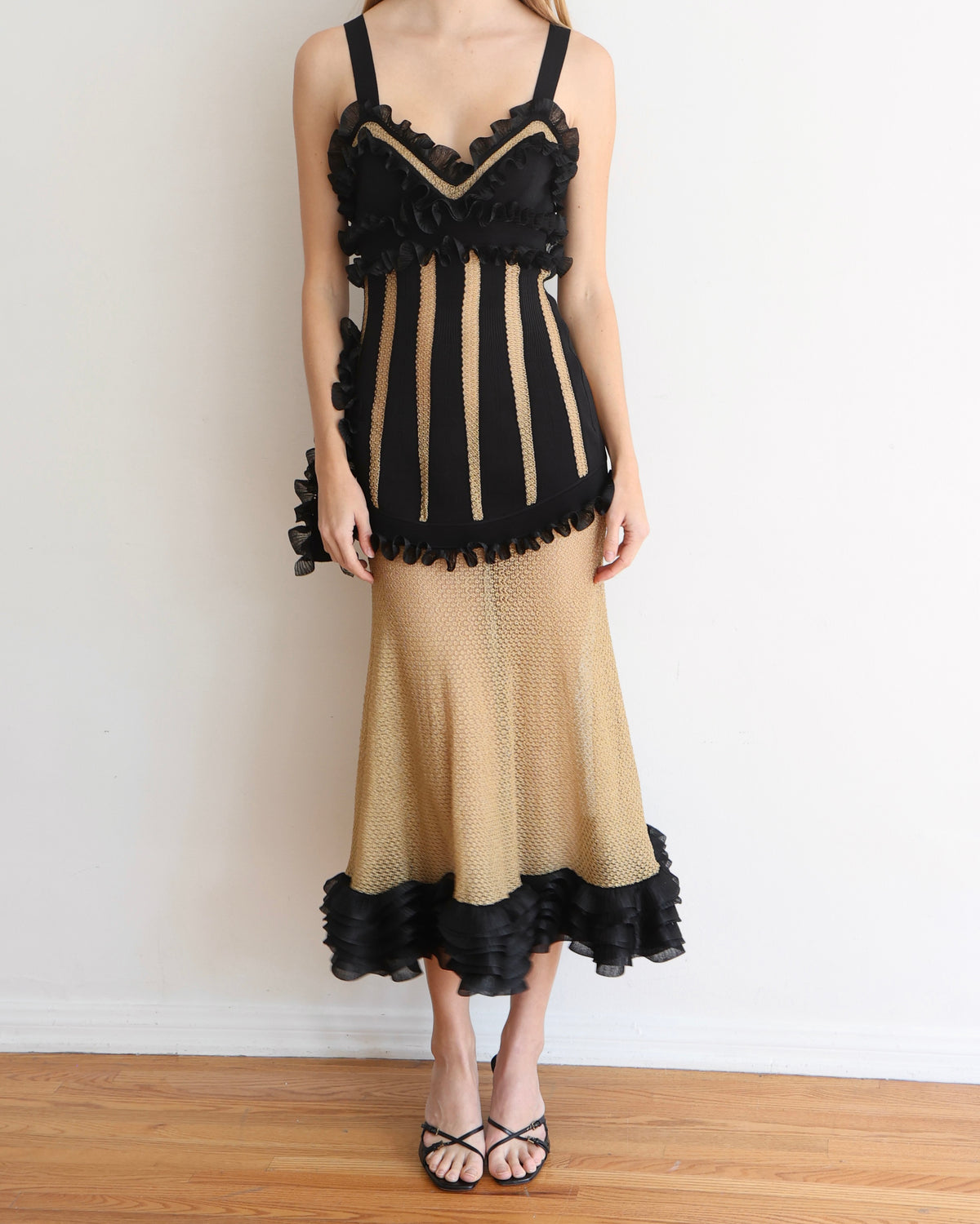 Alexander McQueen Black and Gold Dress XS