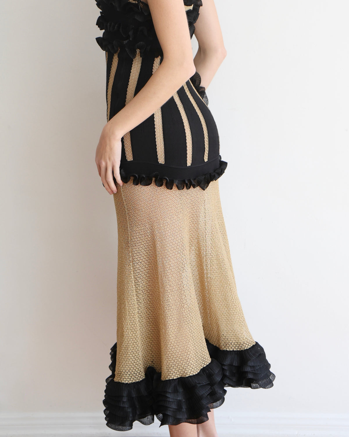 Alexander McQueen Black and Gold Dress XS