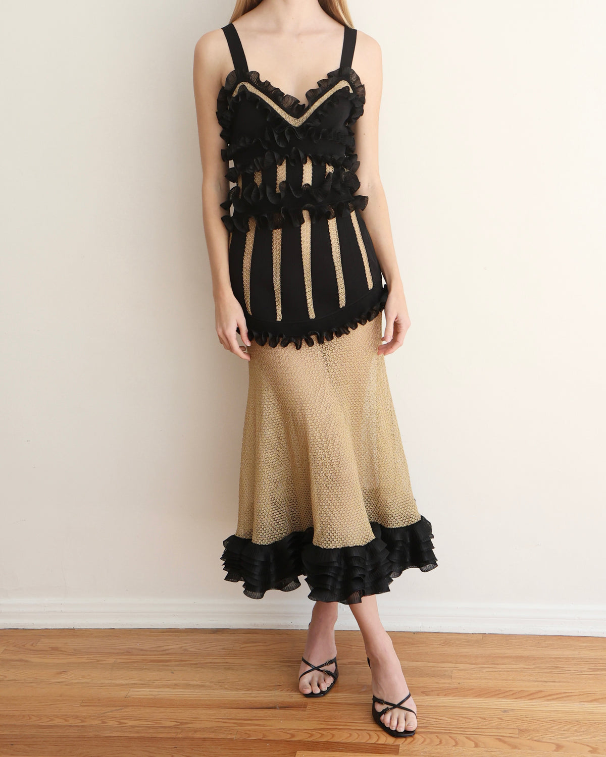 Alexander McQueen Black and Gold Dress XS