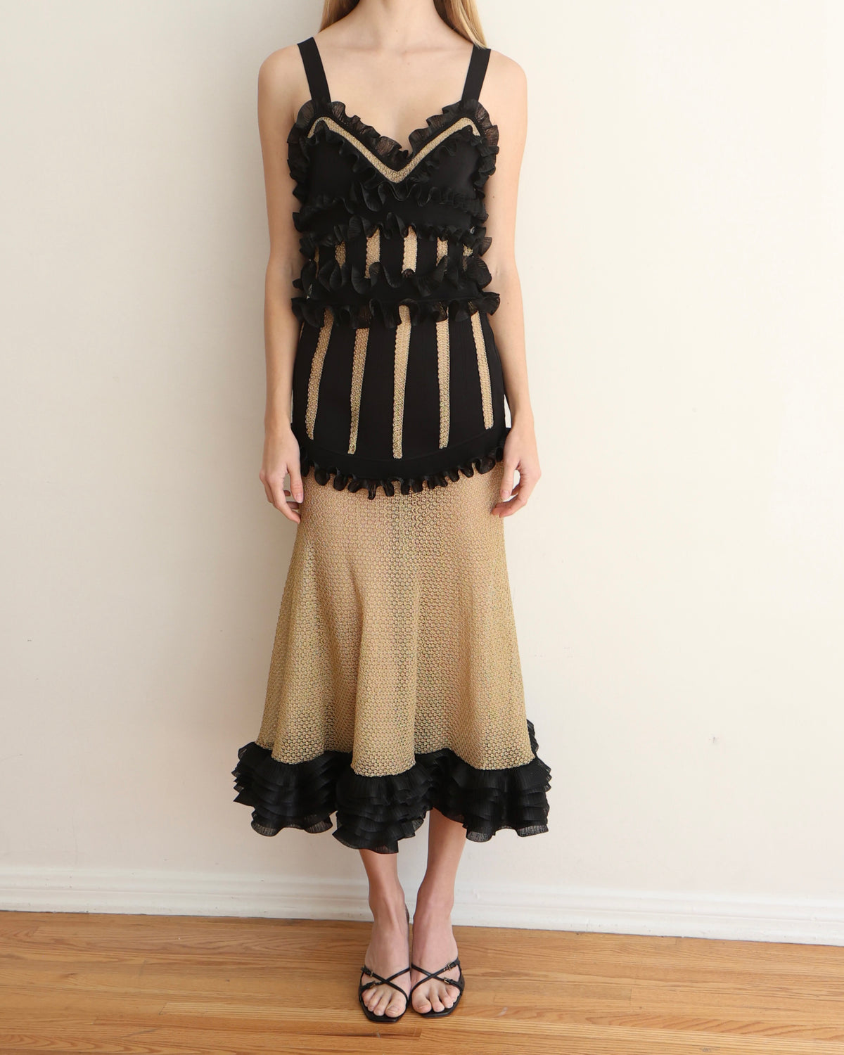 Alexander McQueen Black and Gold Dress XS