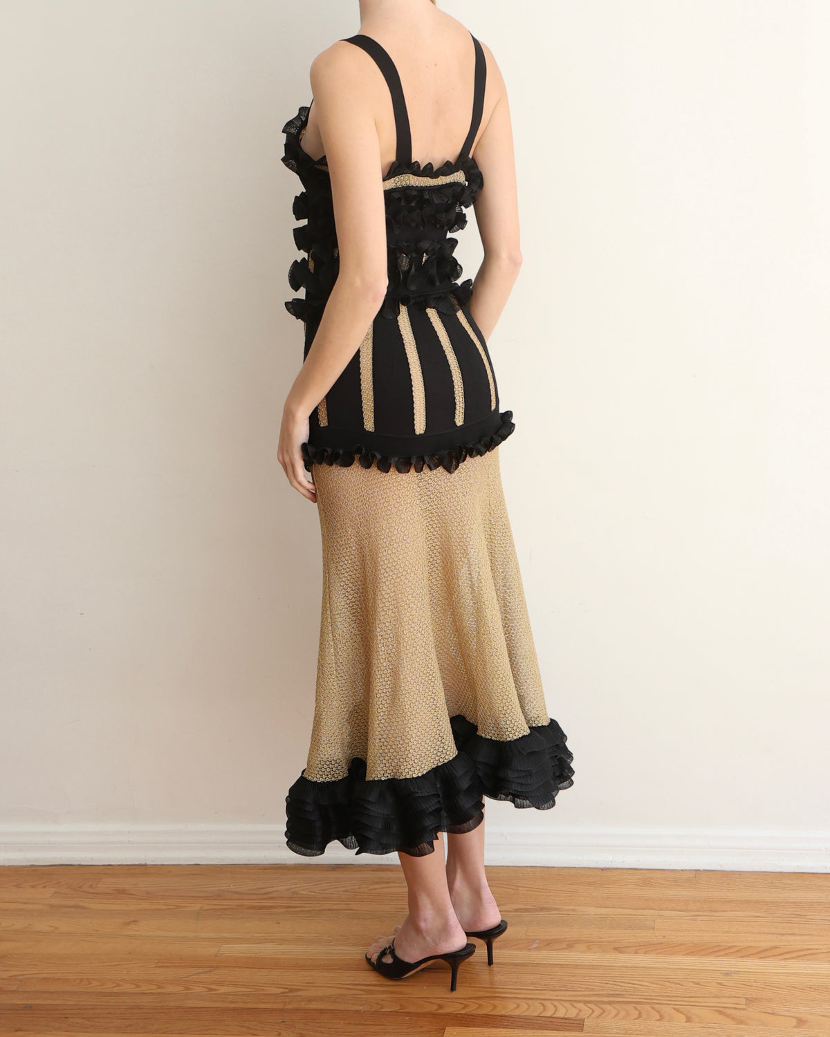 Alexander McQueen Black and Gold Dress XS