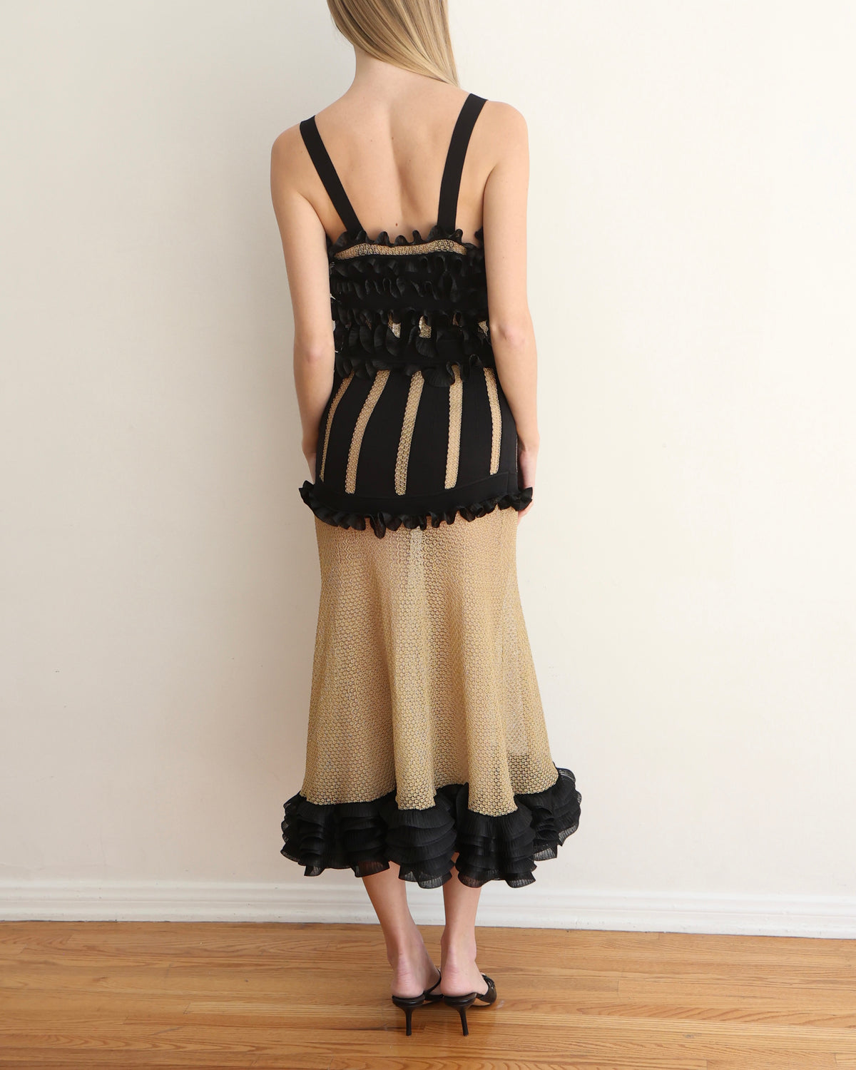 Alexander McQueen Black and Gold Dress XS