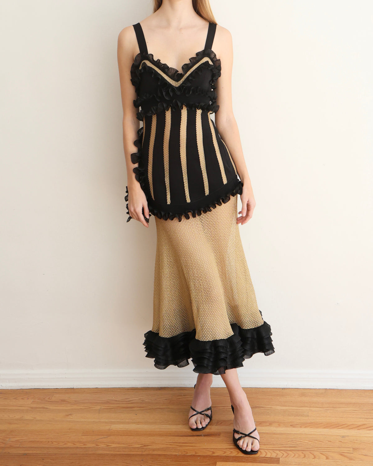 Alexander McQueen Black and Gold Dress XS