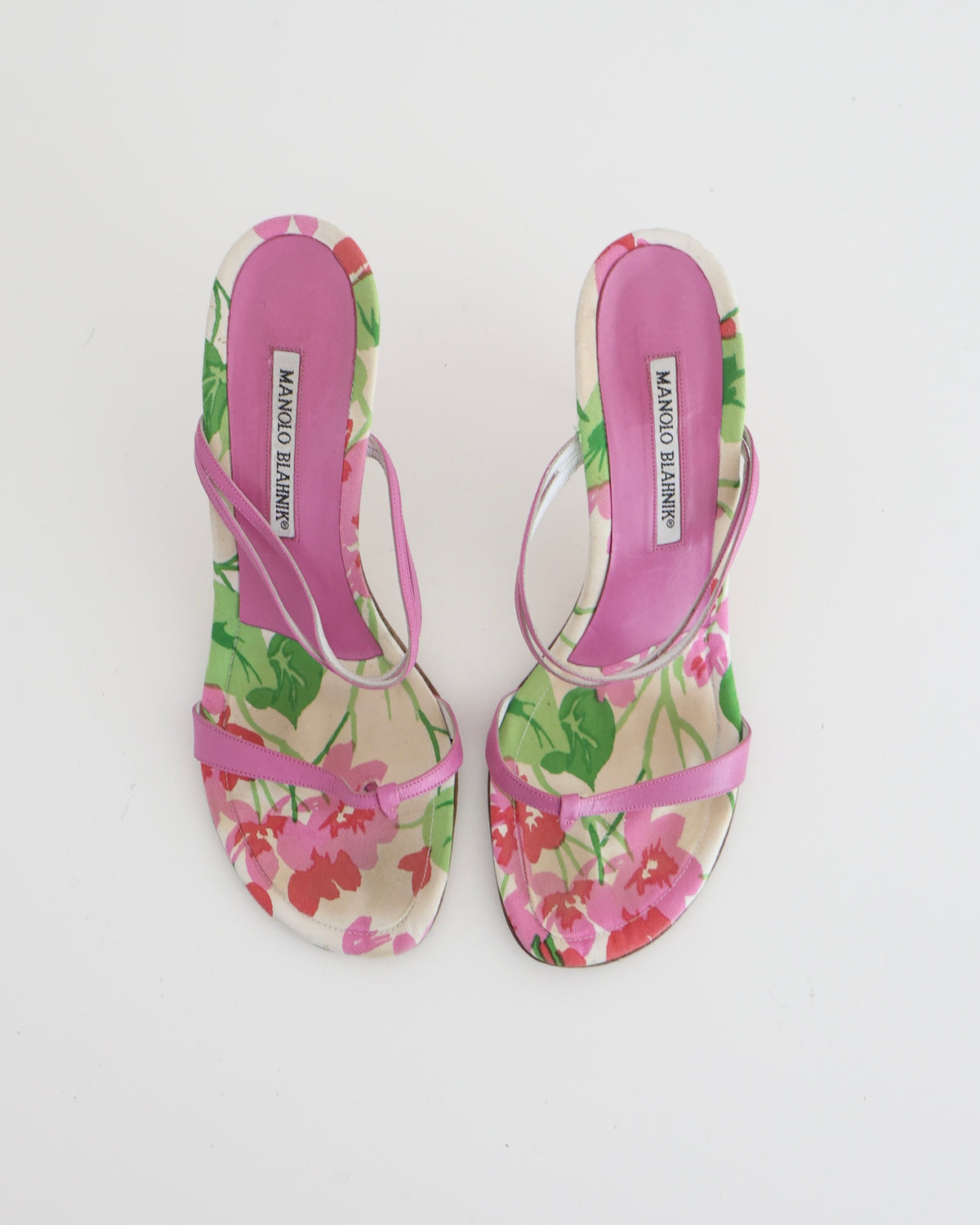 Manolo Blahnik Pink Floral Heels