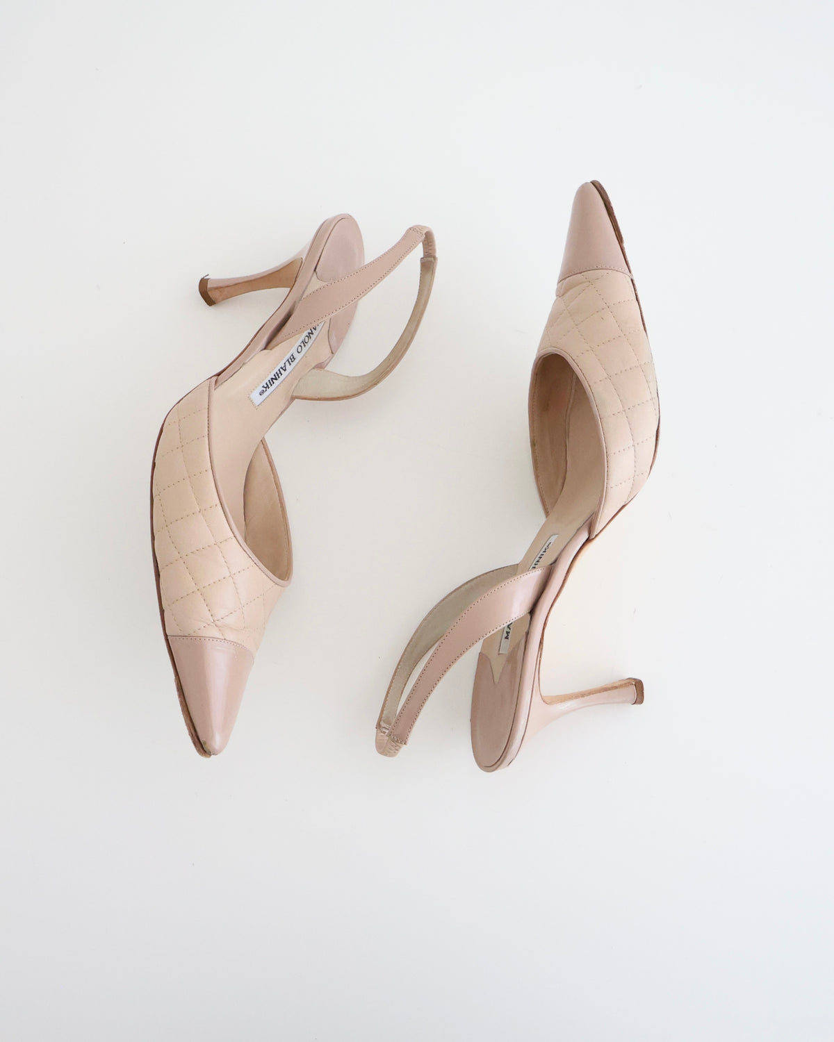 Manolo Blahnik Brown Quilted Heels 40