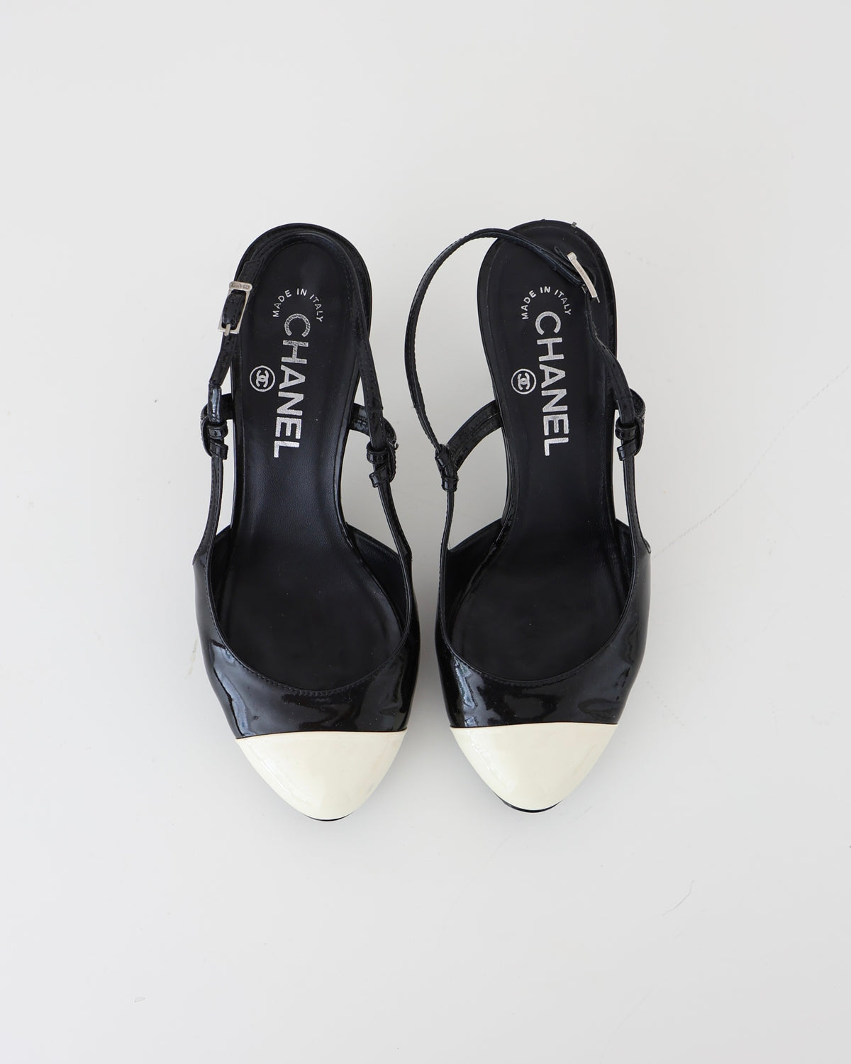 Chanel Black & White Cap Toe Heels 37.5