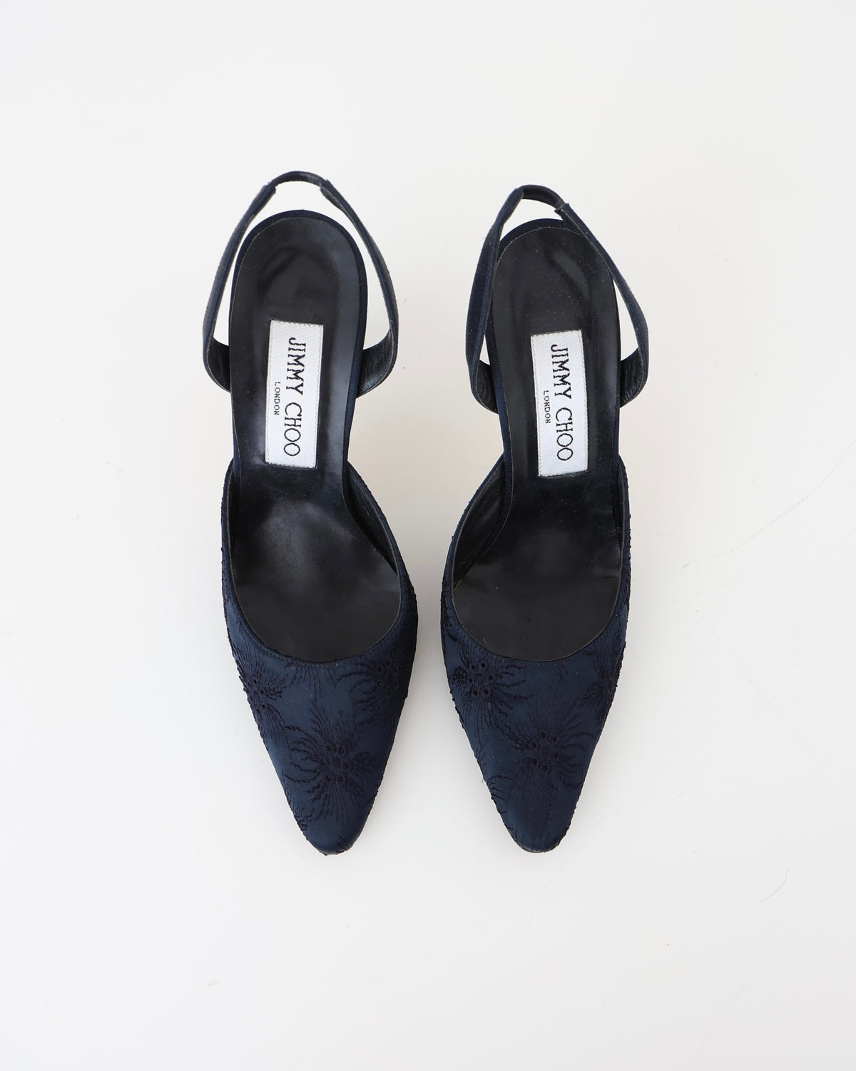Manolo Blahnik Navy Floral Heels 37