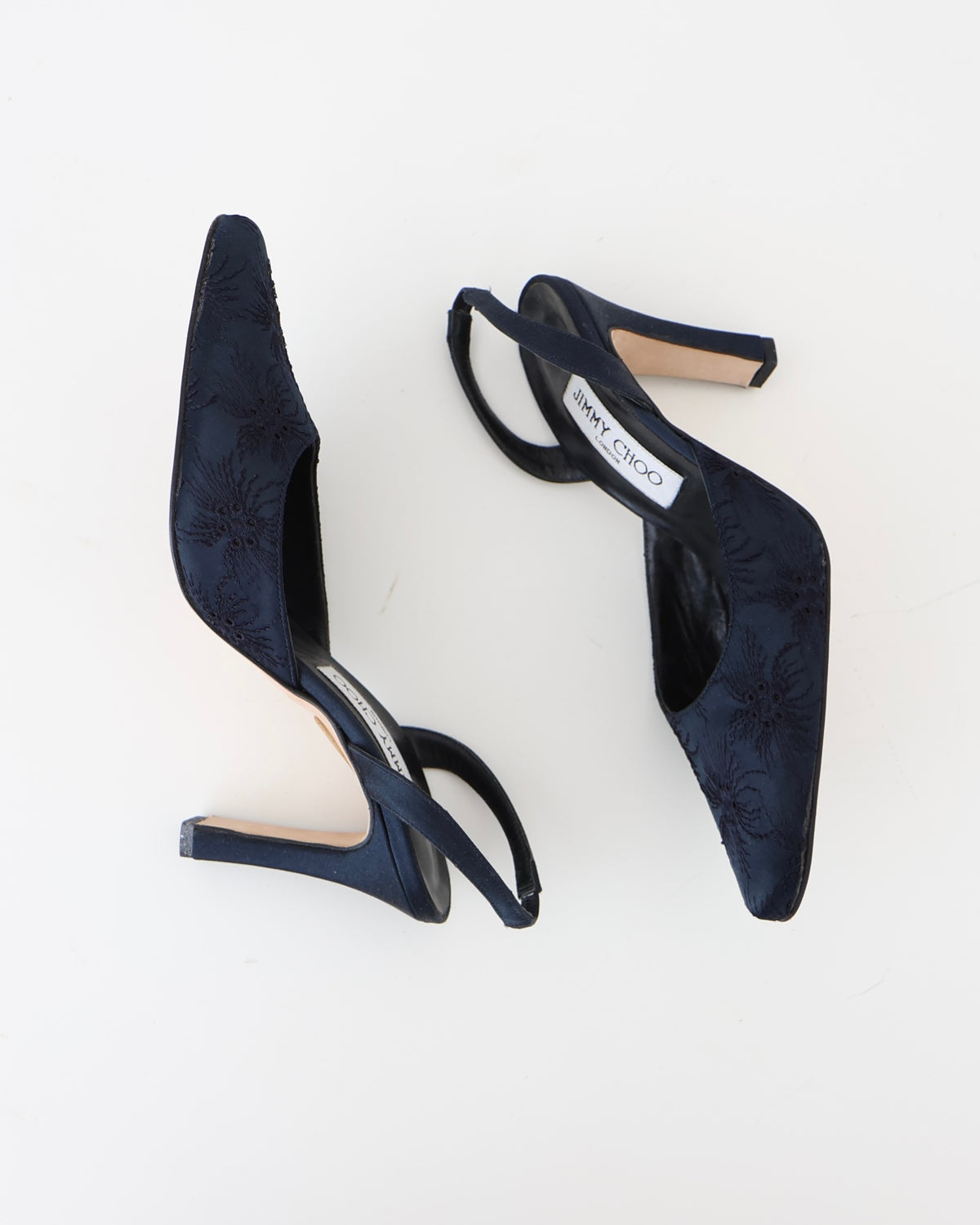 Manolo Blahnik Navy Floral Heels 37