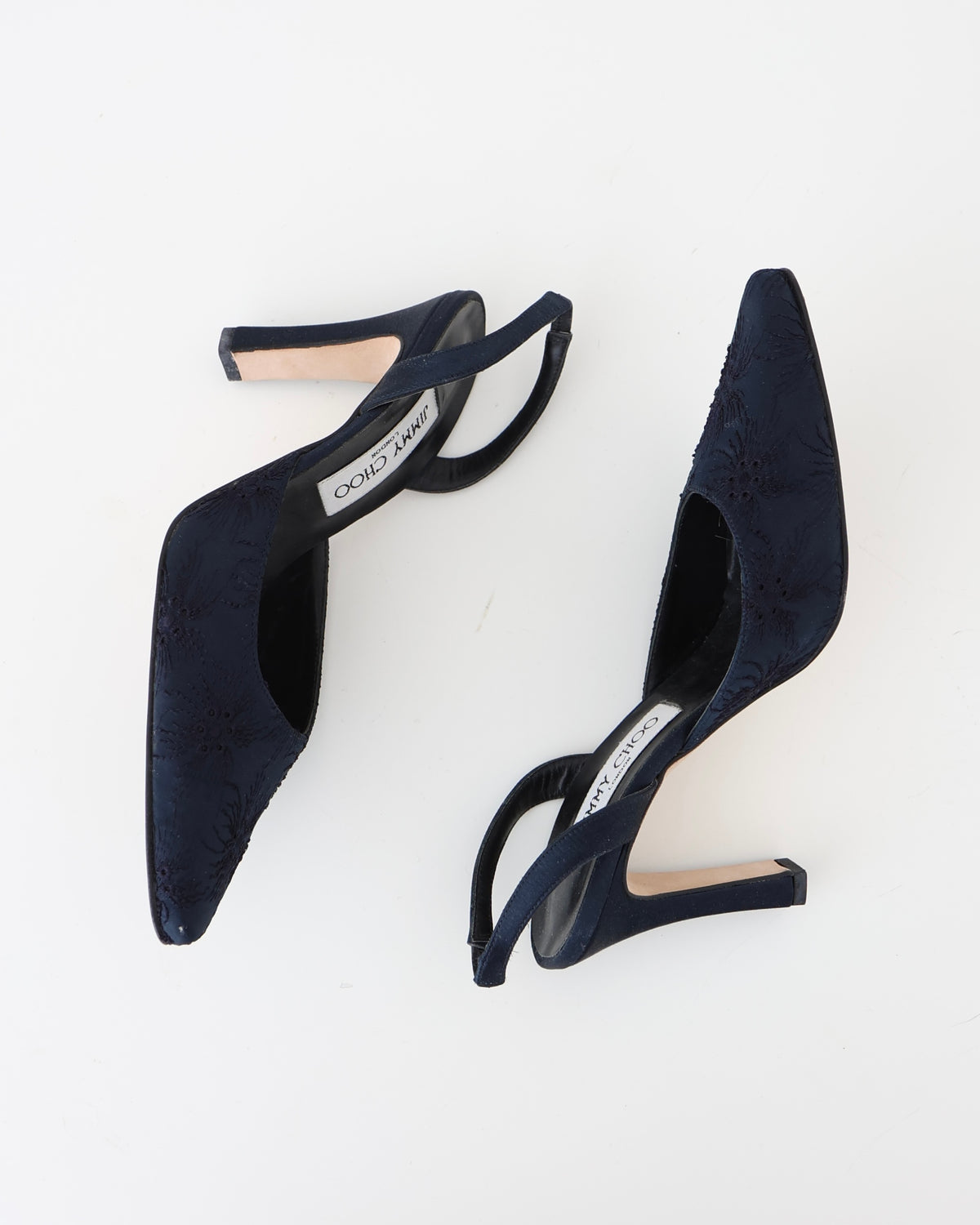 Manolo Blahnik Navy Floral Heels 37